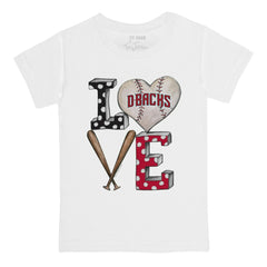 White Arizona Diamondbacks Tiny Turnip Youth Baseball Love T-Shirt