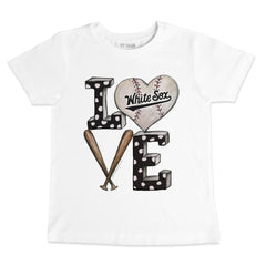 White Chicago White Sox Tiny Turnip Youth Baseball Love T-Shirt