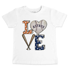 White Houston Astros Tiny Turnip Youth Baseball Love T-Shirt