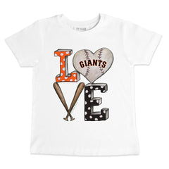 White San Francisco Giants Tiny Turnip Youth Baseball Love T-Shirt