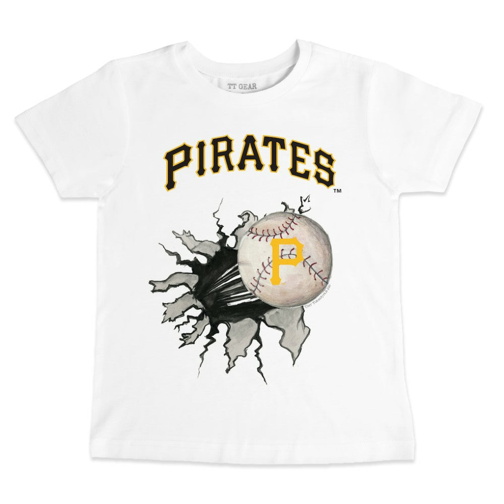 White Pittsburgh Pirates Tiny Turnip Youth Baseball Tear T-Shirt