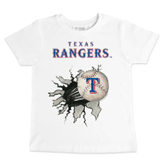 White Texas Rangers Tiny Turnip Youth Baseball Tear T-Shirt