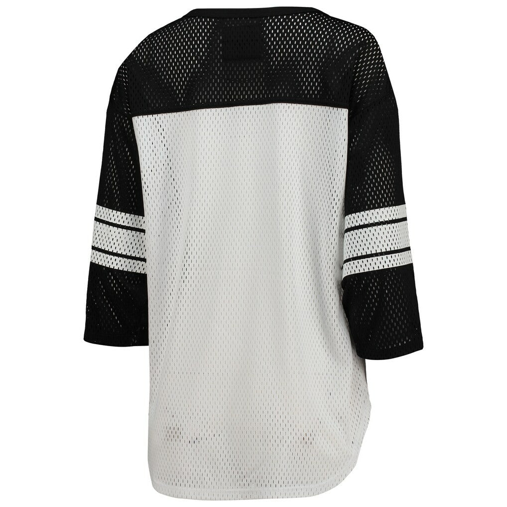 G-III 4Her by Carl Banks Women's First Team 3/4-Sleeve Mesh T-Shirt - Washington Commanders T-shirts