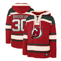 NHL Martin Brodeur New Jersey Devils '47 Retired Player Name & Number Lacer Pullover Hoodie
