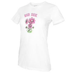 White Boston Red Sox Tiny Turnip Women's Blooming Baseballs T-Shirt