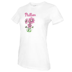 White Philadelphia Phillies Tiny Turnip Women's Blooming Baseballs T-Shirt