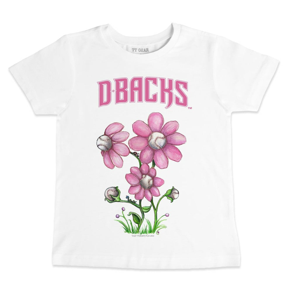 White Arizona Diamondbacks Tiny Turnip Youth Blooming Baseballs T-Shirt