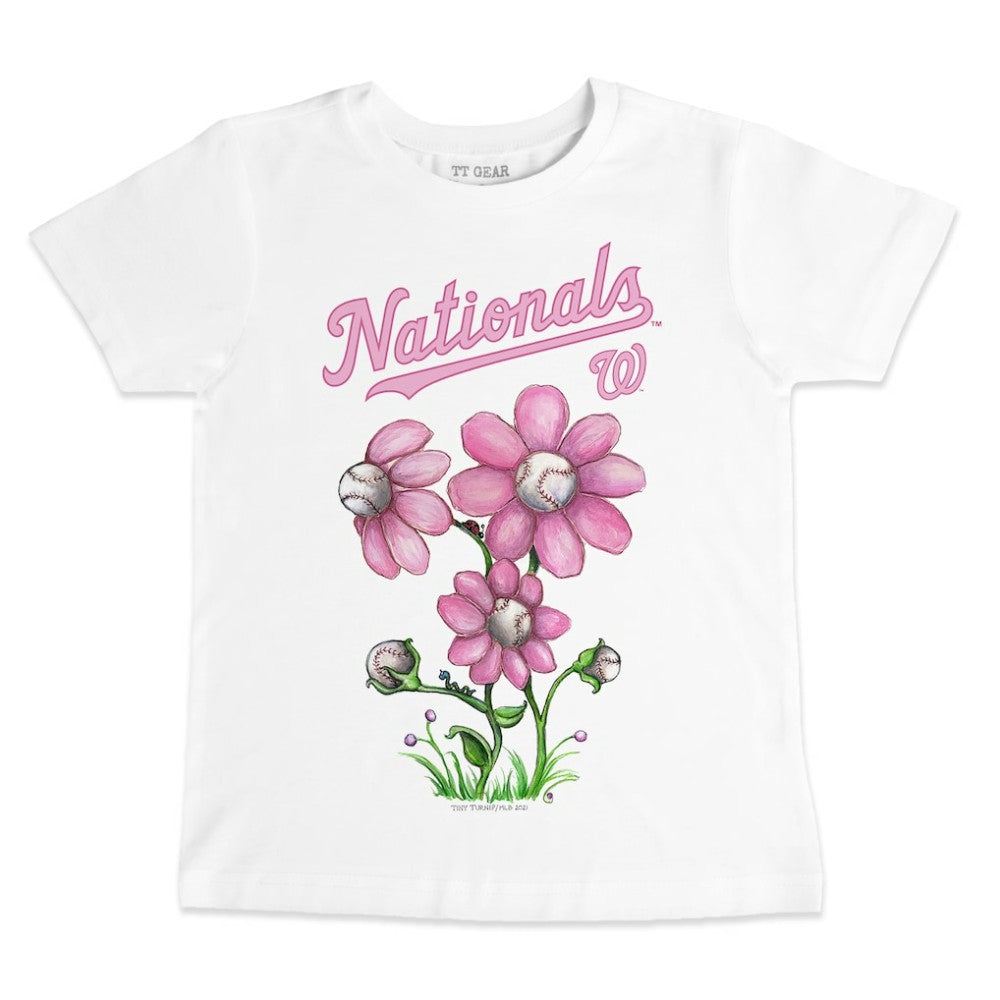 White Washington Nationals Tiny Turnip Youth Blooming Baseballs T-Shirt