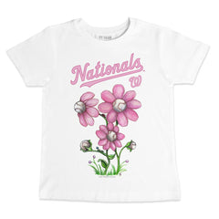 White Washington Nationals Tiny Turnip Youth Blooming Baseballs T-Shirt