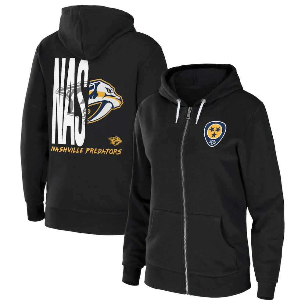 NHL Nashville Predators WEAR by Erin Andrews Women's Sponge Fleece Full-Zip Hoodie