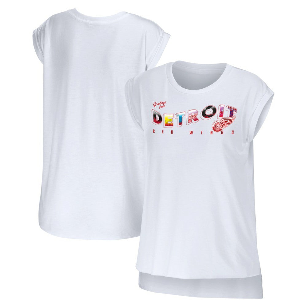 NHL Detroit Red Wings WEAR by Erin Andrews Women's Greetings From Muscle T-Shirt