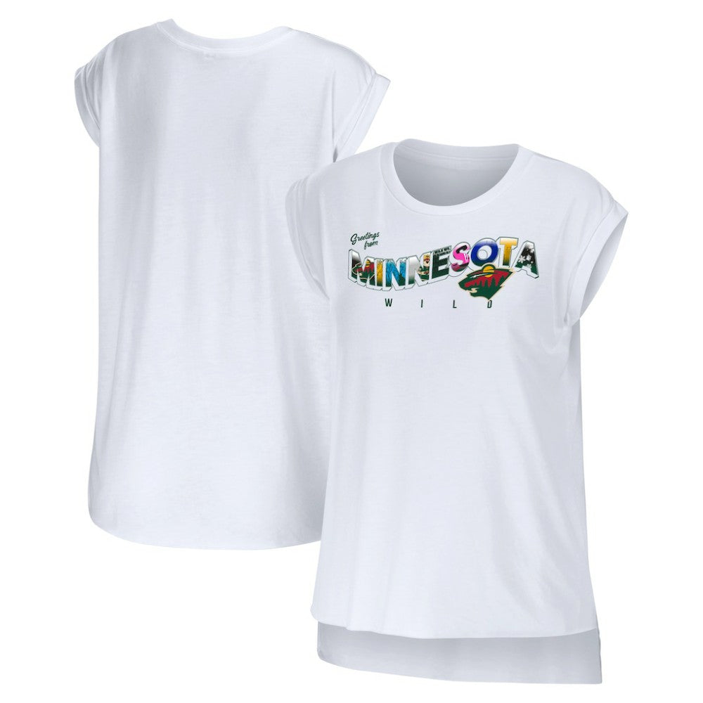 NHL Minnesota Wild WEAR by Erin Andrews Women's Greetings From Muscle T-Shirt