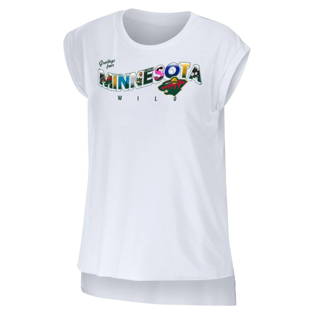 NHL Minnesota Wild WEAR by Erin Andrews Women's Greetings From Muscle T-Shirt