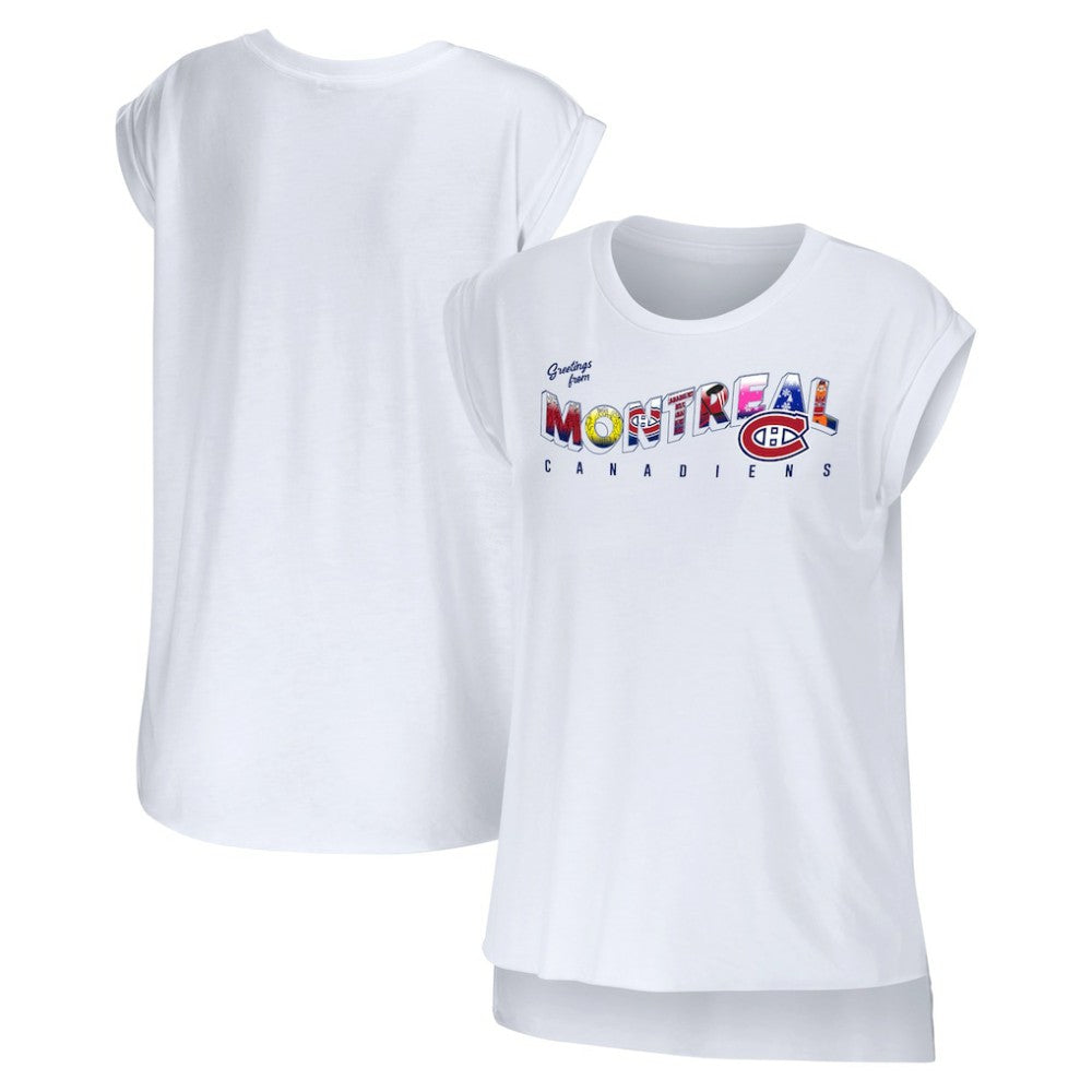 NHL Montreal Canadiens WEAR by Erin Andrews Women's Greetings From Muscle T-Shirt