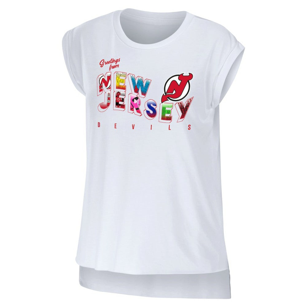 NHL New Jersey Devils WEAR by Erin Andrews Women's Greetings From Muscle T-Shirt