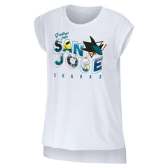 NHL San Jose Sharks WEAR by Erin Andrews Women's Greetings From Muscle T-Shirt
