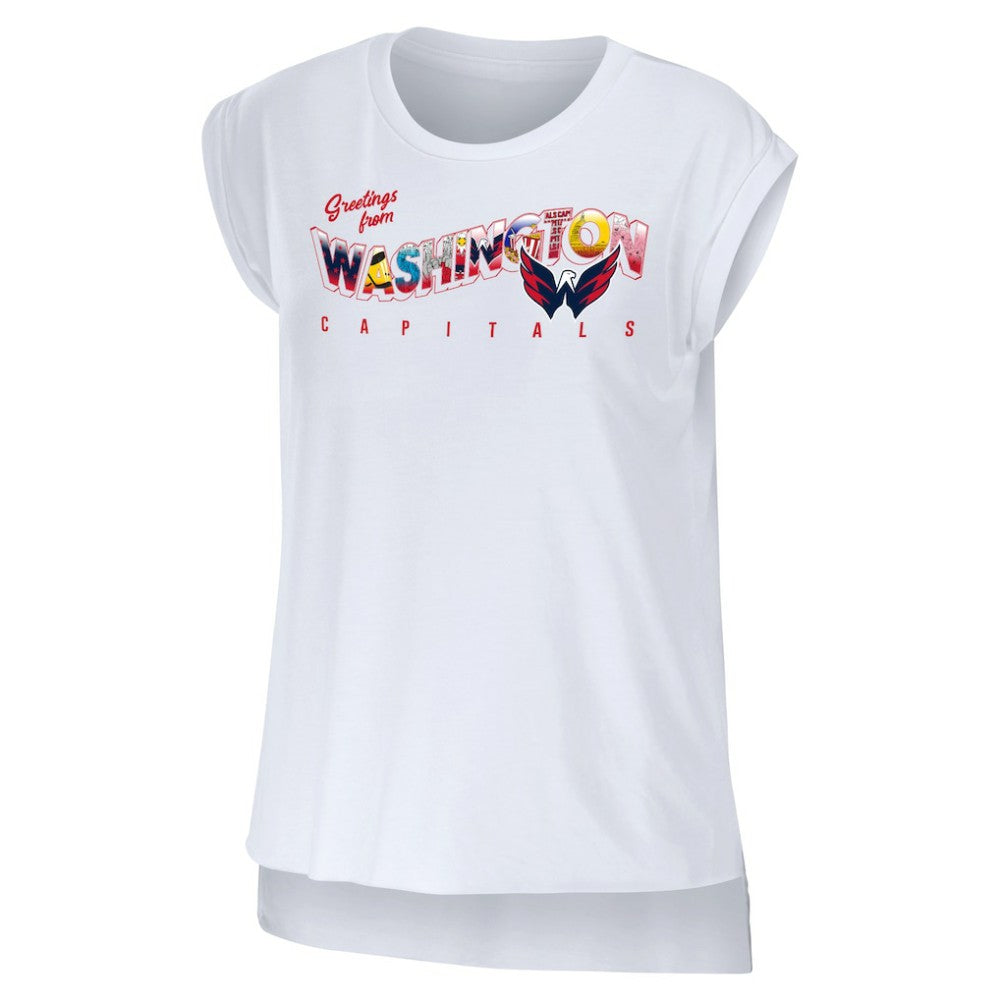 NHL Washington Capitals WEAR by Erin Andrews Women's Greetings From Muscle T-Shirt