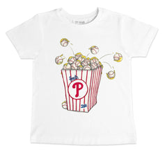 White Philadelphia Phillies Tiny Turnip Youth Popcorn T-Shirt