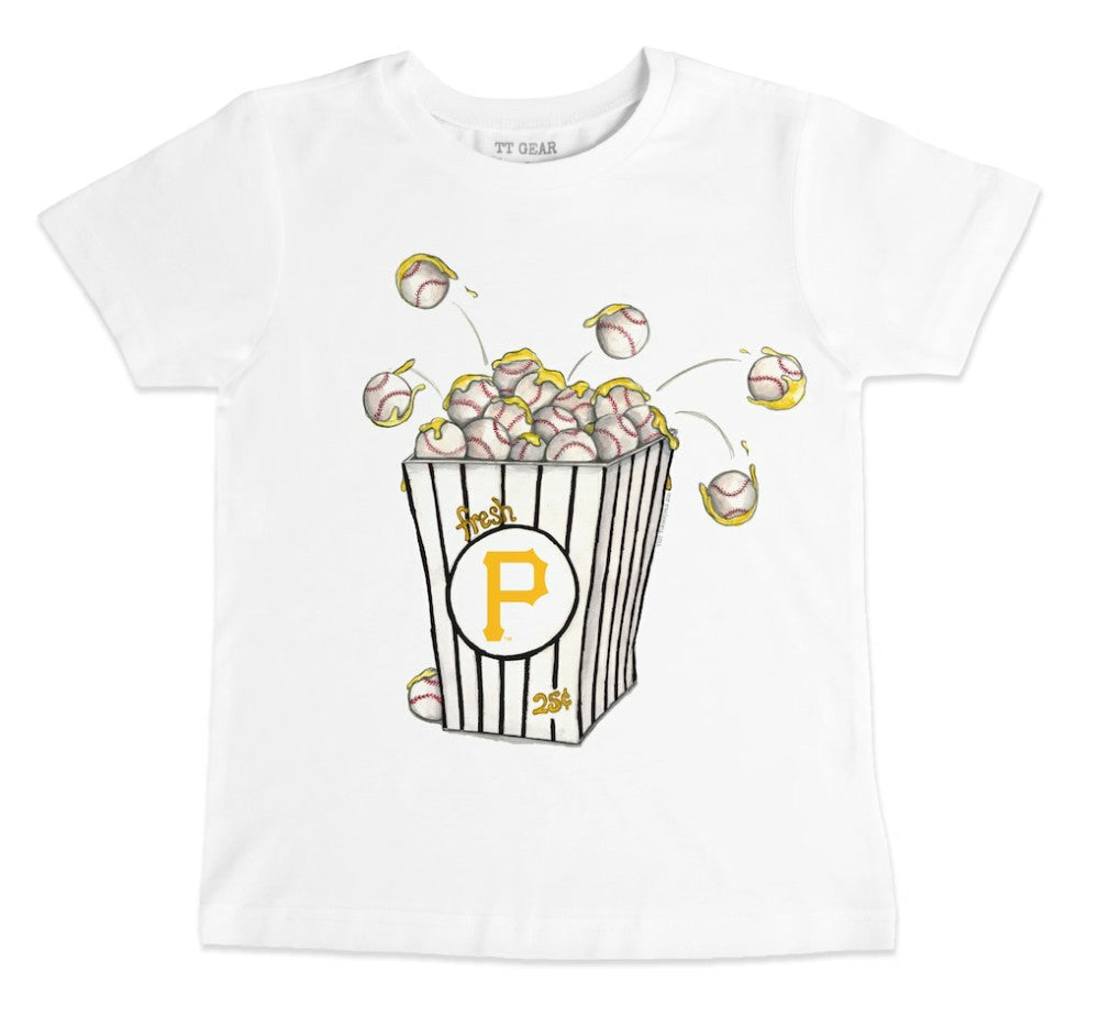 White Pittsburgh Pirates Tiny Turnip Youth Popcorn T-Shirt