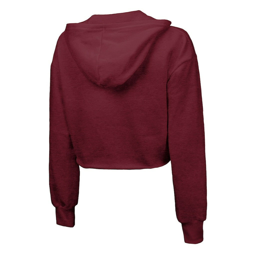 Majestic Threads Women's Bling Tri-Blend Cropped Pullover Hoodie - Washington Commanders Hoodies