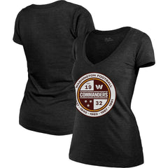 Majestic Threads Women's Bling Tri-Blend V-Neck T-Shirt - Washington Commanders T-shirts