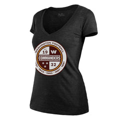 Majestic Threads Women's Bling Tri-Blend V-Neck T-Shirt - Washington Commanders T-shirts