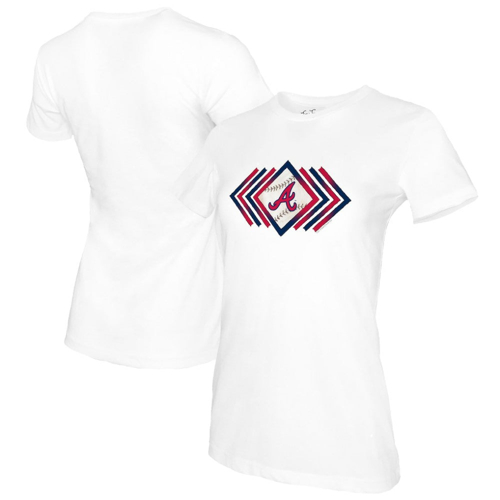 White Atlanta Braves Tiny Turnip Women's Prism Arrows T-Shirt