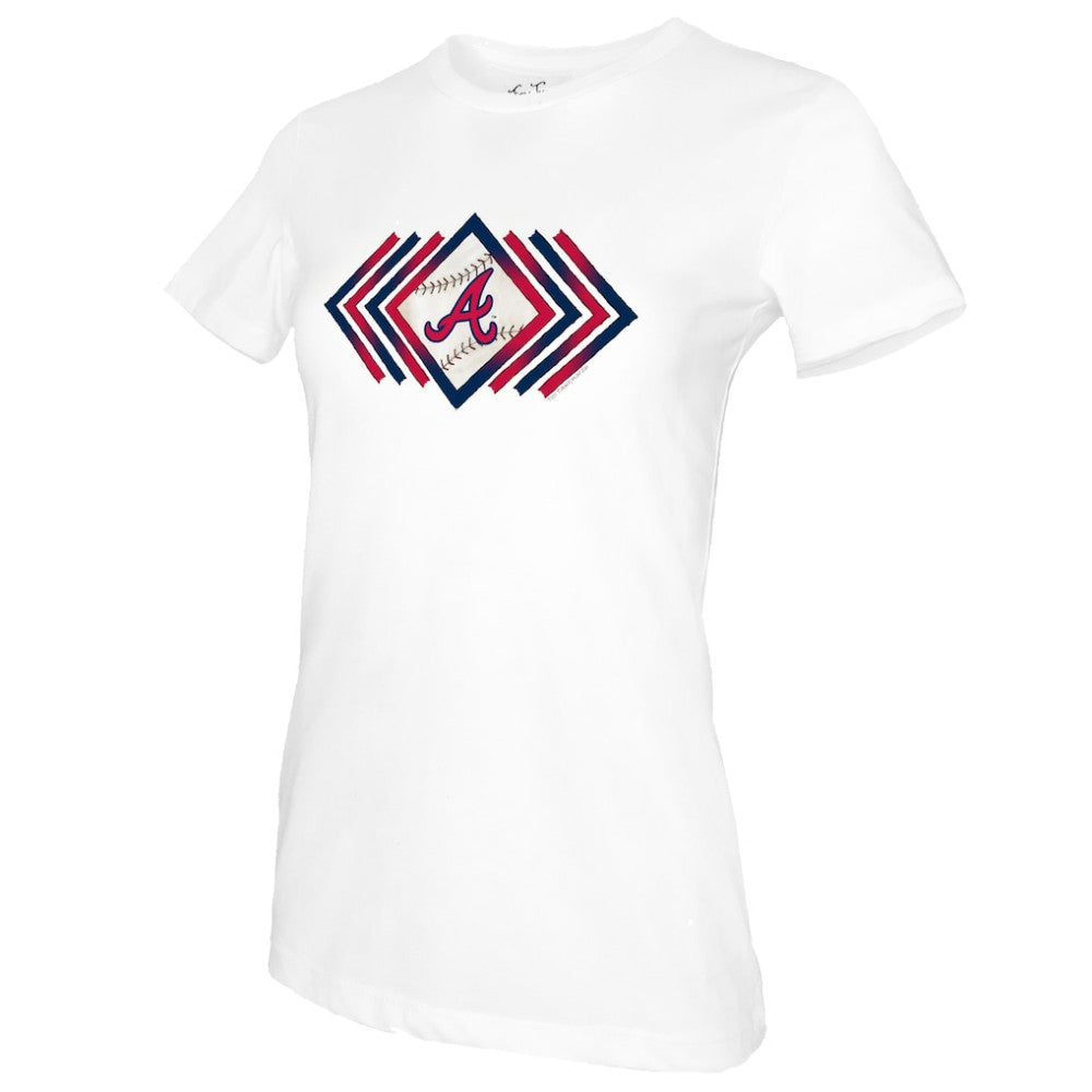 White Atlanta Braves Tiny Turnip Women's Prism Arrows T-Shirt