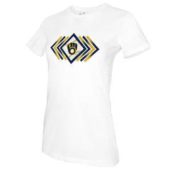 White Milwaukee Brewers Tiny Turnip Women's Prism Arrows T-Shirt