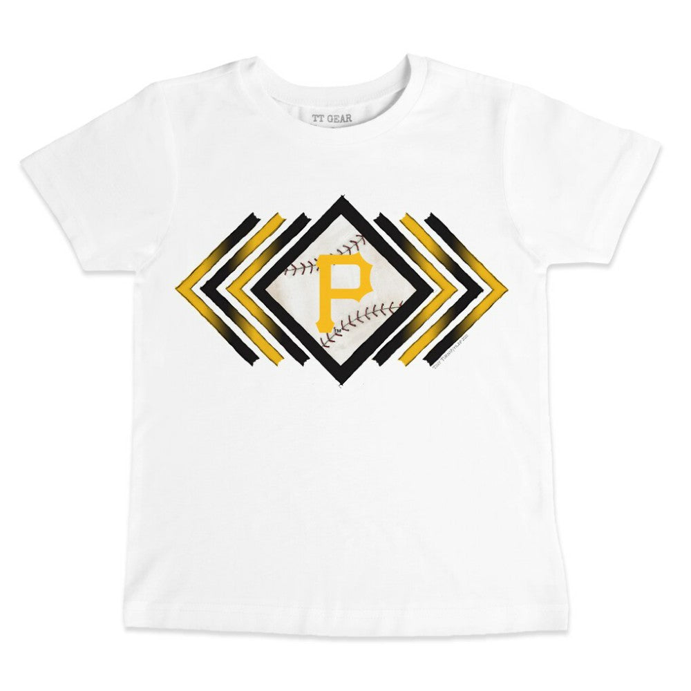 White Pittsburgh Pirates Tiny Turnip Youth Prism Arrows T-Shirt