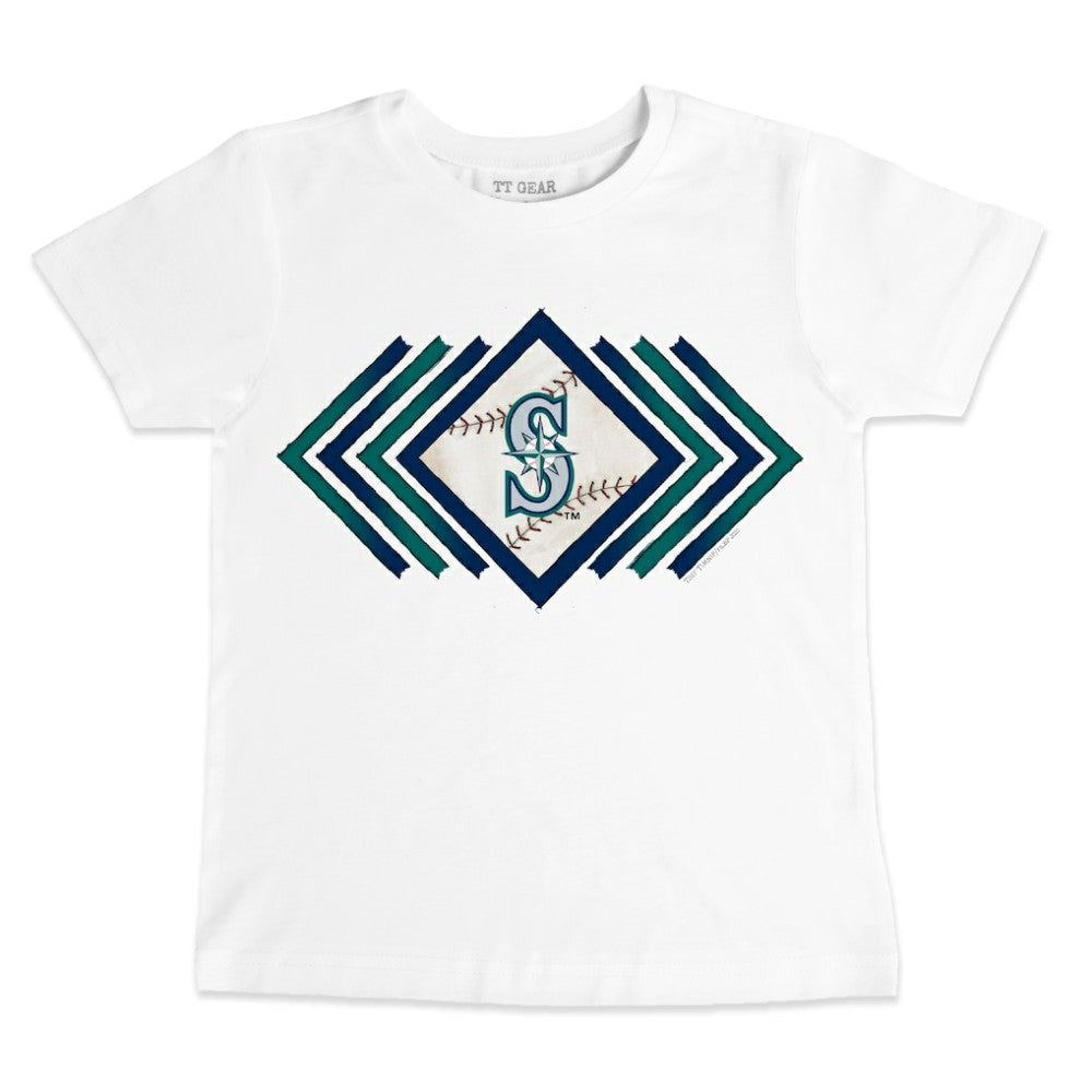 White Seattle Mariners Tiny Turnip Youth Prism Arrows T-Shirt