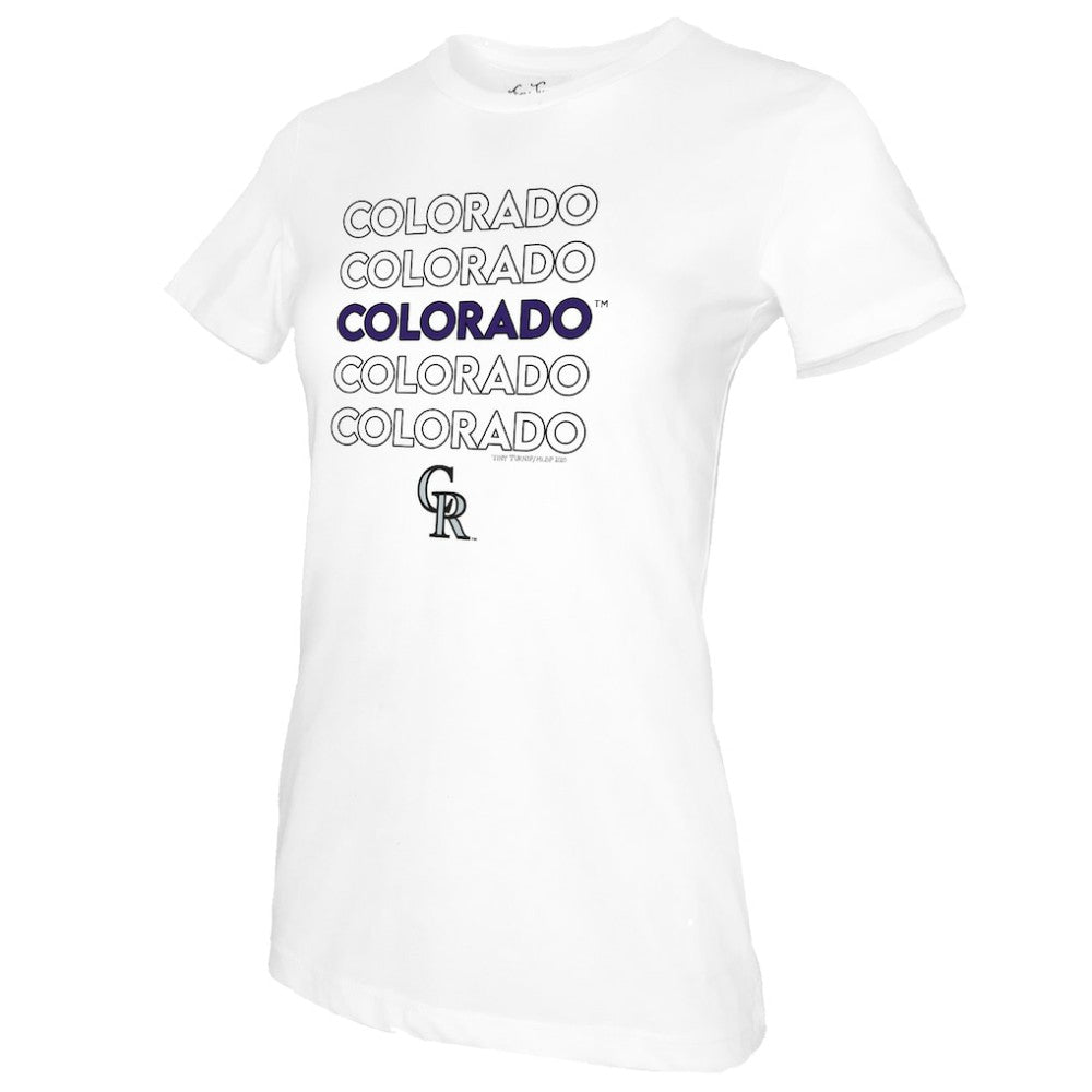 White Colorado Rockies Tiny Turnip Women's Stacked T-Shirt