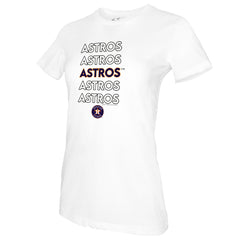 White Houston Astros Tiny Turnip Women's Stacked T-Shirt