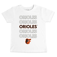 White Baltimore Orioles Tiny Turnip Youth Stacked T-Shirt