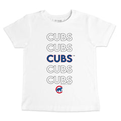White Chicago Cubs Tiny Turnip Youth Stacked T-Shirt