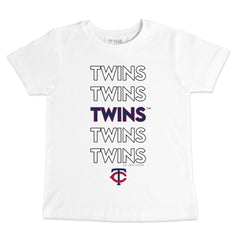 White Minnesota Twins Tiny Turnip Youth Stacked T-Shirt