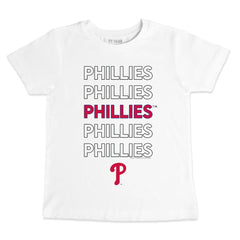 White Philadelphia Phillies Tiny Turnip Youth Stacked T-Shirt