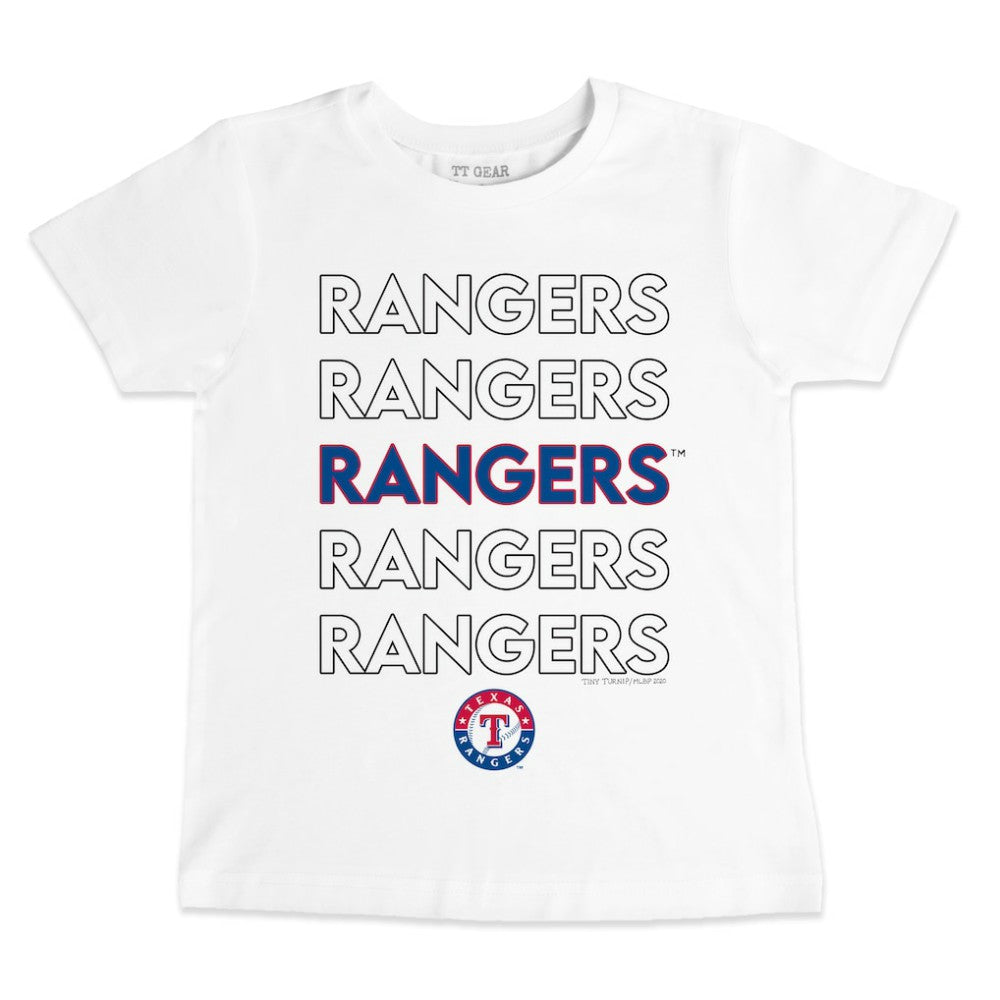 White Texas Rangers Tiny Turnip Youth Stacked T-Shirt