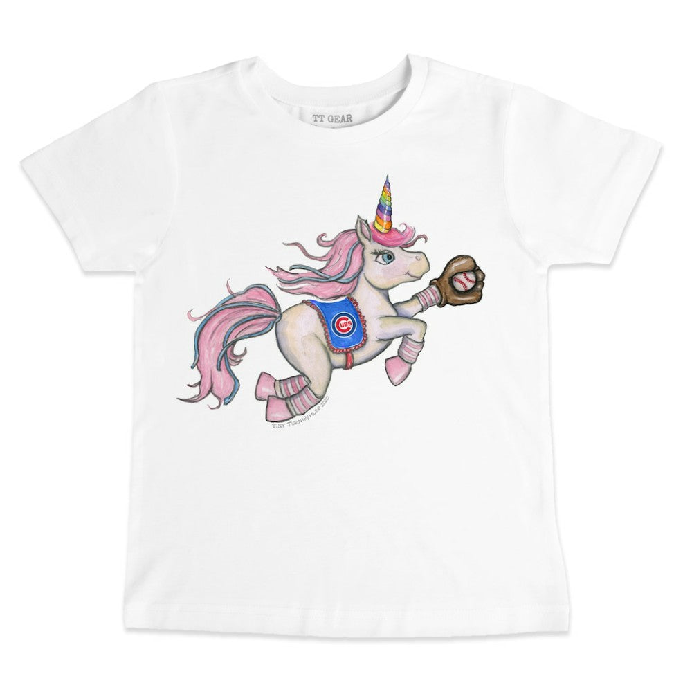 White Chicago Cubs Tiny Turnip Youth Unicorn T-Shirt