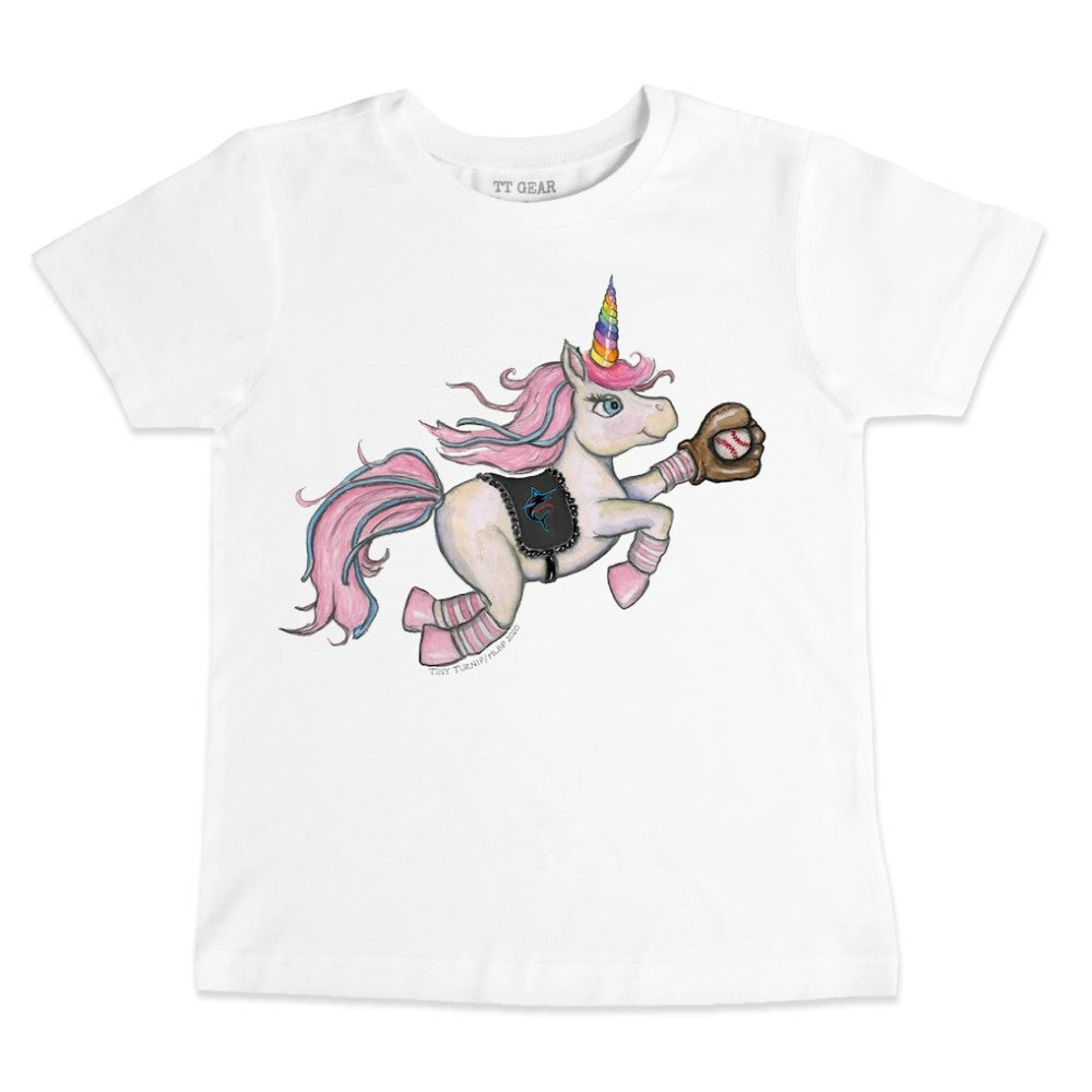 White Miami Marlins Tiny Turnip Youth Unicorn T-Shirt