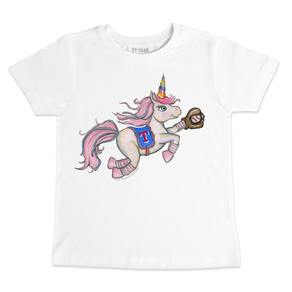 White Texas Rangers Tiny Turnip Youth Unicorn T-Shirt