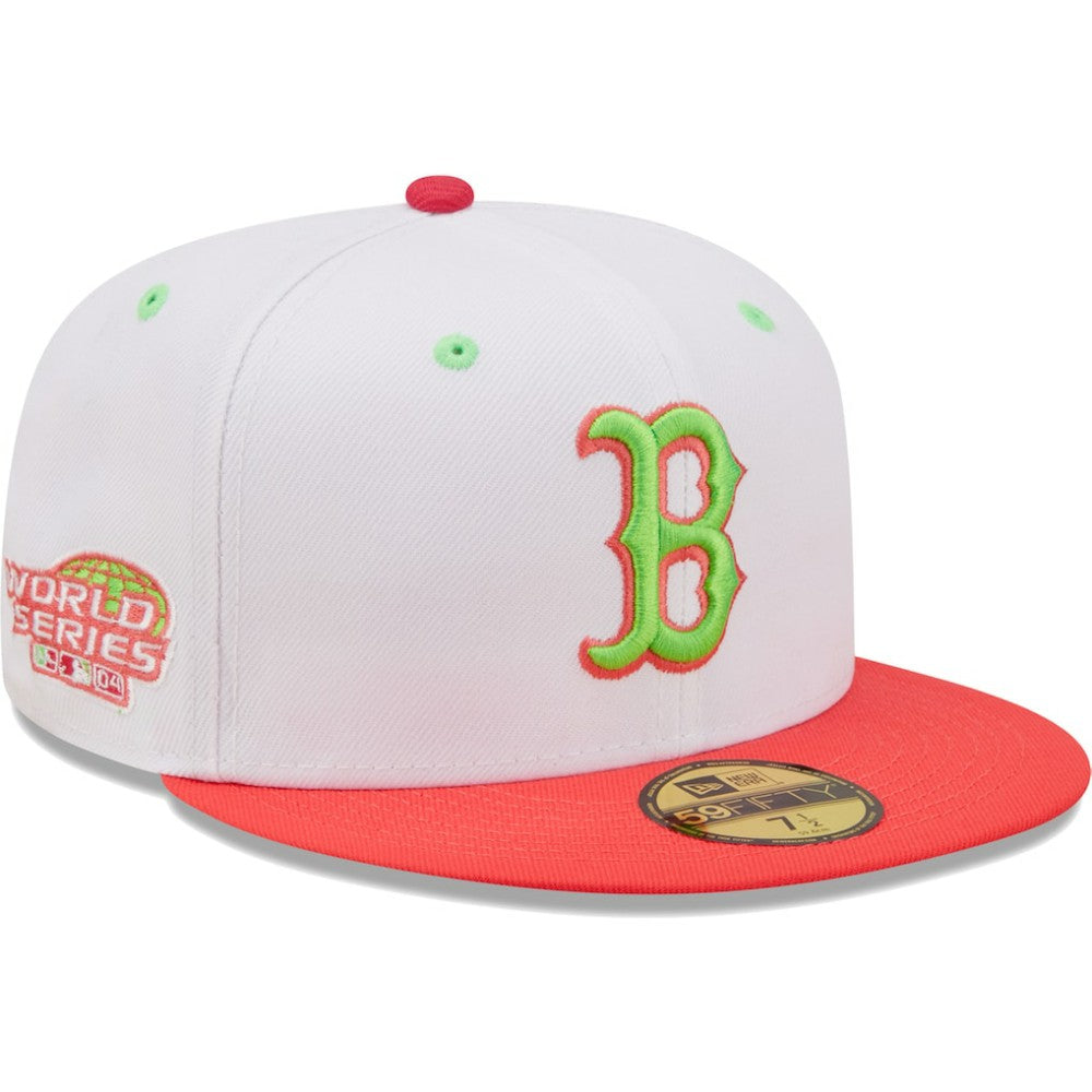 White/Coral Boston Red Sox New Era 2004 World Series Strawberry Lolli 59FIFTY Fitted Hat