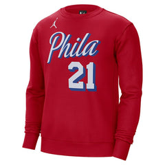 Joel Embiid Philadelphia 76ers Jordan Brand Statement Name & Number Pullover Sweatshirt