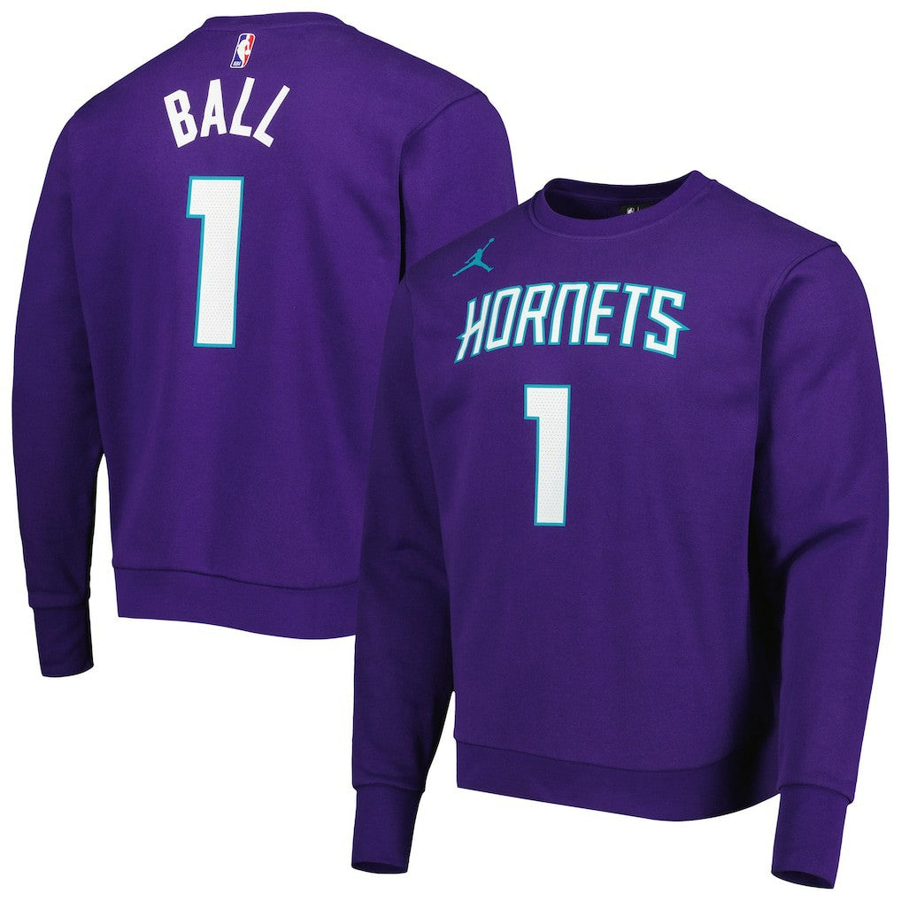 LaMelo Ball Charlotte Hornets Jordan Brand Statement Name & Number Pullover Sweatshirt