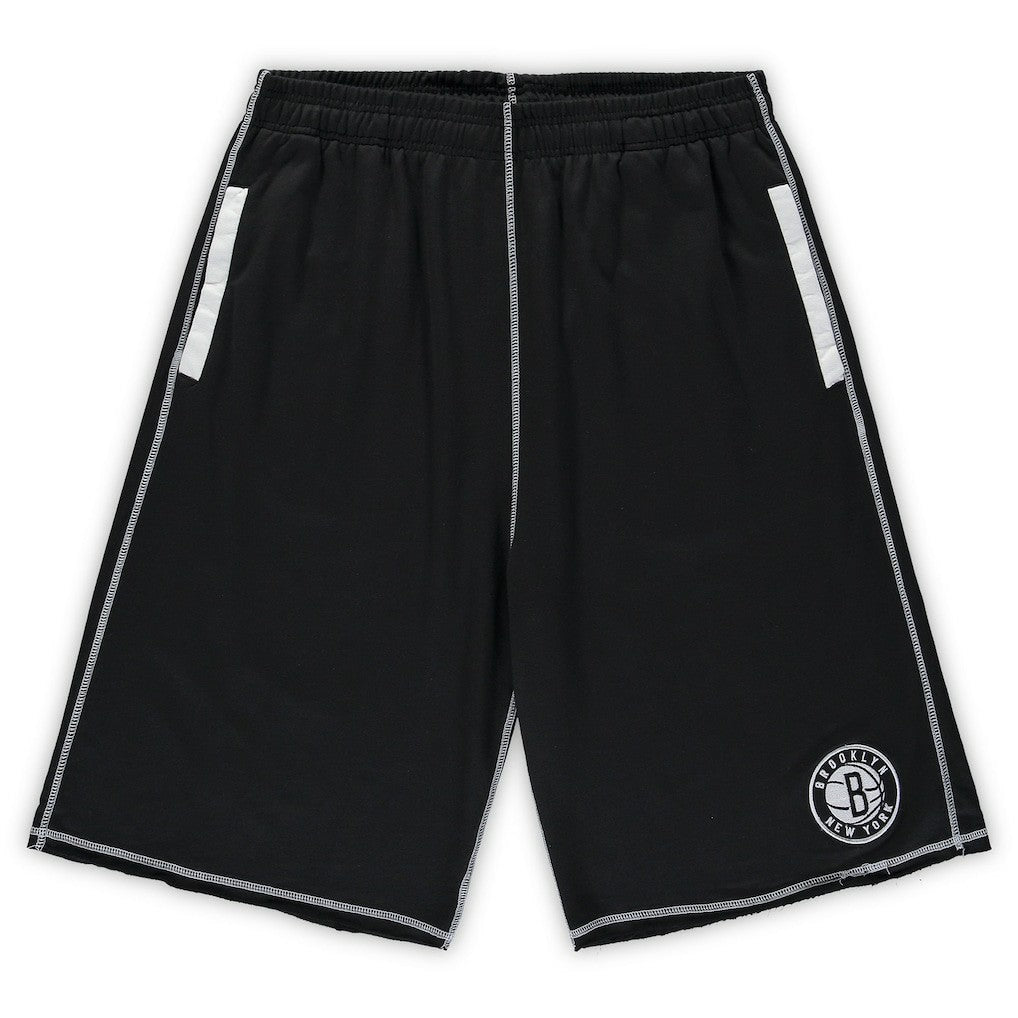 Brooklyn Nets Big & Tall Contrast Stitch Knit Shorts