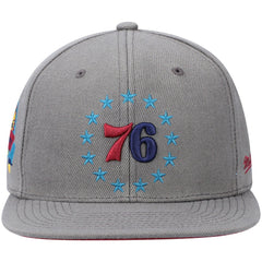 Mitchell & Ness Philadelphia 76ers Hardwood Classics 60th Anniversary Carbon Cabernet Fitted Hat