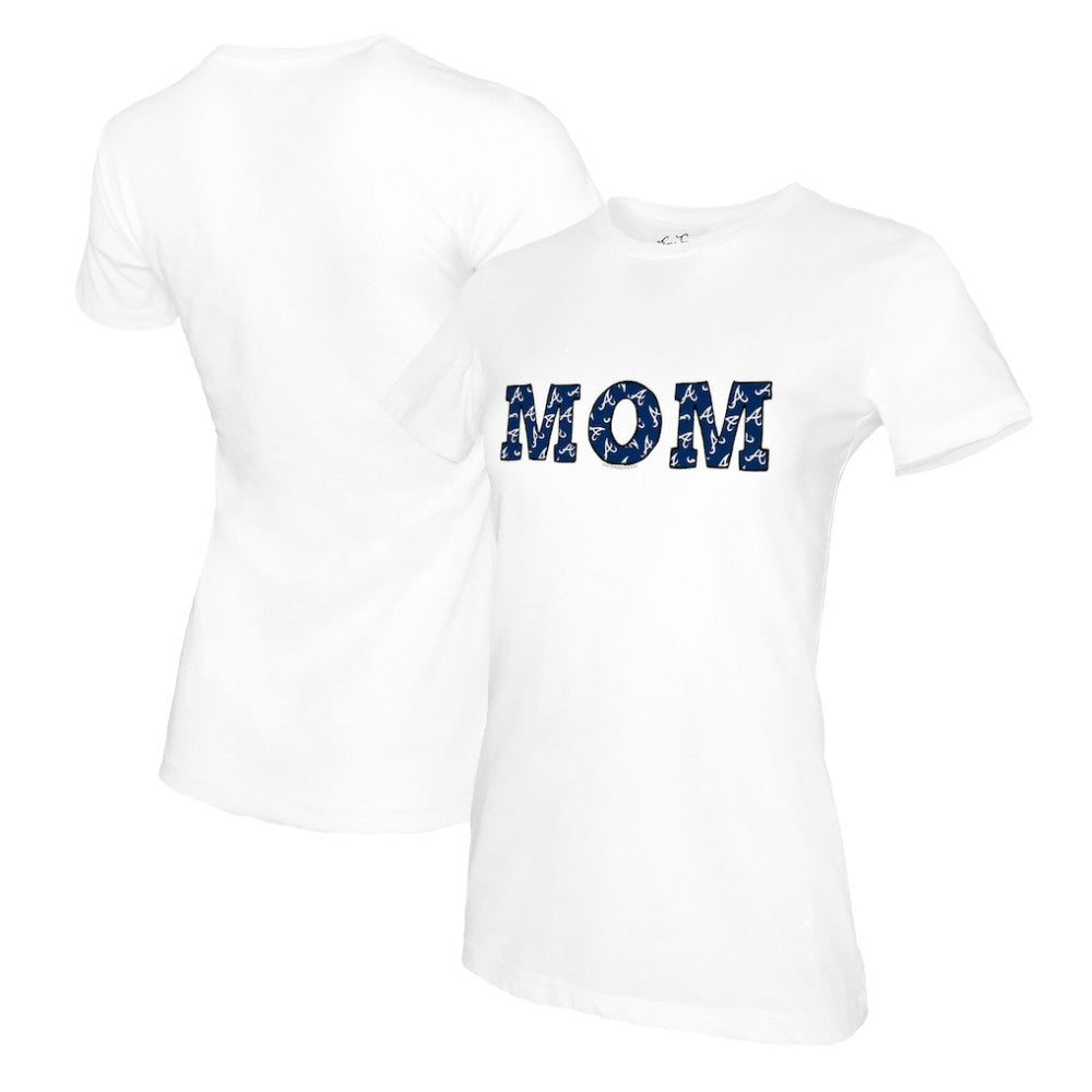 White Atlanta Braves Tiny Turnip Women's Mom T-Shirt