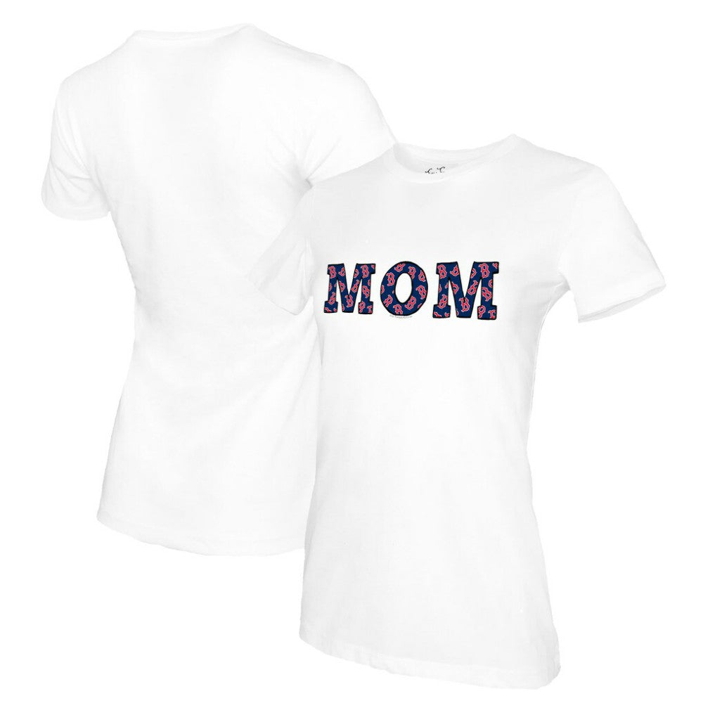 White Boston Red Sox Tiny Turnip Women's Mom T-Shirt