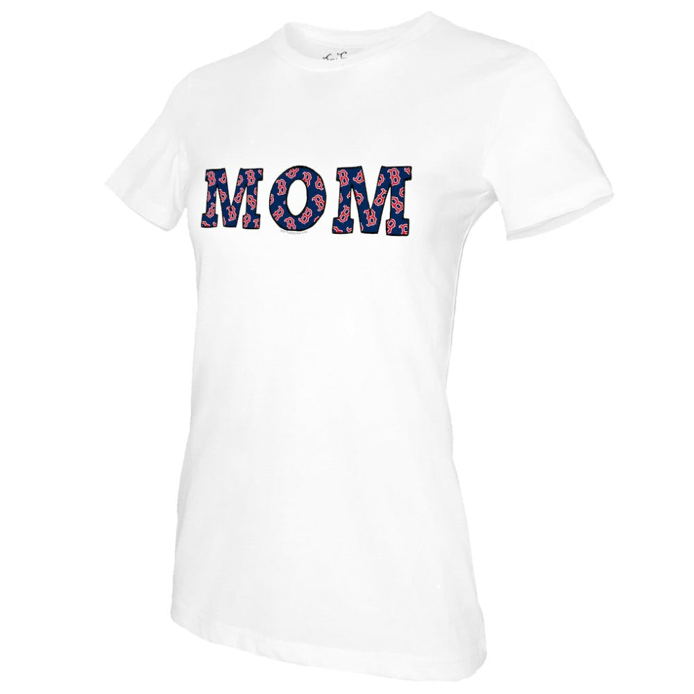White Boston Red Sox Tiny Turnip Women's Mom T-Shirt