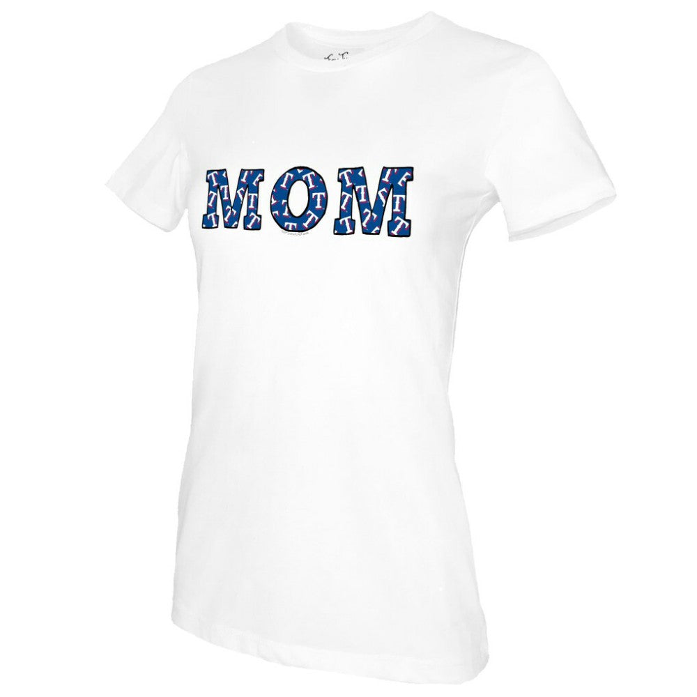 White Texas Rangers Tiny Turnip Women's Mom T-Shirt